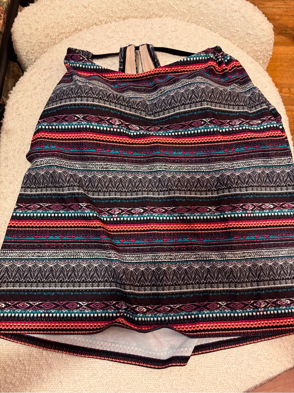 Kona Sol Black Multicolor Tribal-Stripe Swim Mini